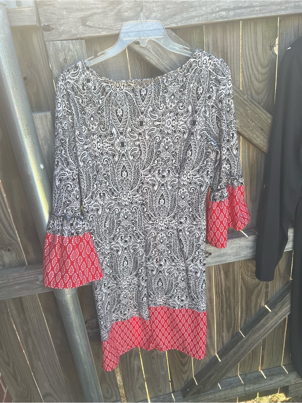👗Reborn Black & Red Paisley Mixed-Print Tunic - Picture 3 of 8